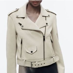 Zara Moto Faux Suede Moto Jacket